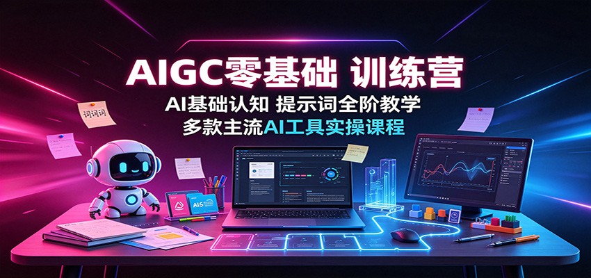 AIGC零基础训练营：AI基础认知，提示词全阶教学，多款主流AI工具实操课程-孔明聊项目