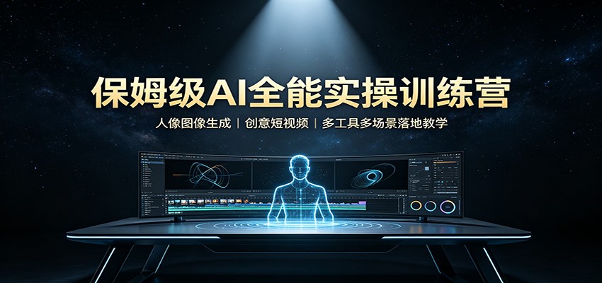保姆级AI全能实操训练营：人像图像生成，创意短视频，多工具多场景落地教学-孔明聊项目