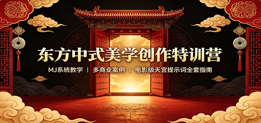 东方中式美学创作特训营：MJ系统教学，多商业案例，电影级天宫提示词全套指南-孔明聊项目
