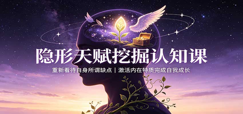 隐形天赋挖掘认知课：重新看待自身所谓缺点，激活内在特质完成自我成长-孔明聊项目