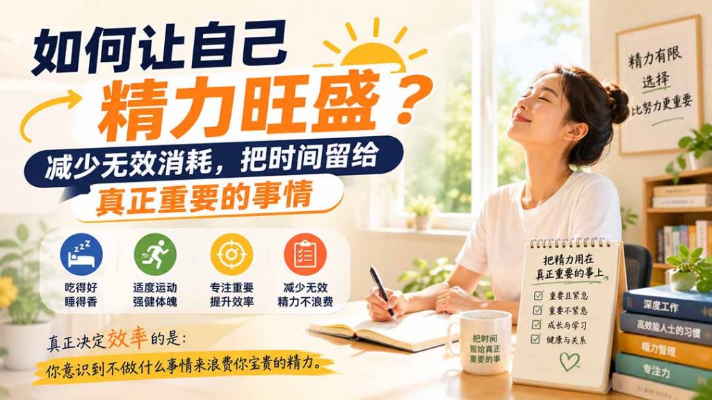 付费文章：如何让自己精力旺盛？减少无效消耗，把时间留给真正重要的事情-孔明聊项目