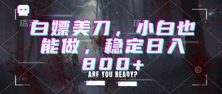 白嫖美刀，小白也能做，稳定日入800+-孔明聊项目