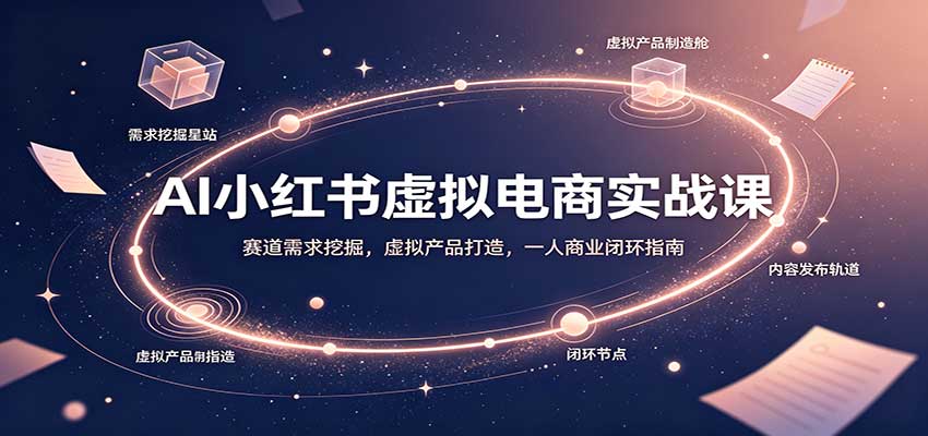 AI小红书虚拟电商实战课：赛道需求挖掘，虚拟产品打造，一人商业闭环指南-孔明聊项目