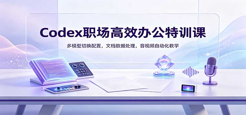 Codex职场高效办公特训课：多模型切换配置，文档数据处理，音视频自动化教学-孔明聊项目