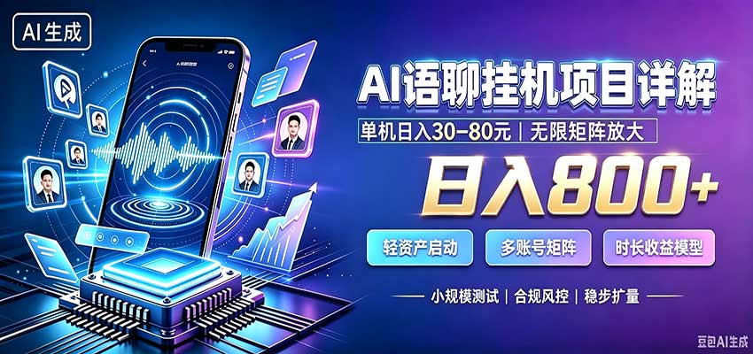 AI语聊挂机，日入800+，适用个人副业，工作室矩阵操作-孔明聊项目