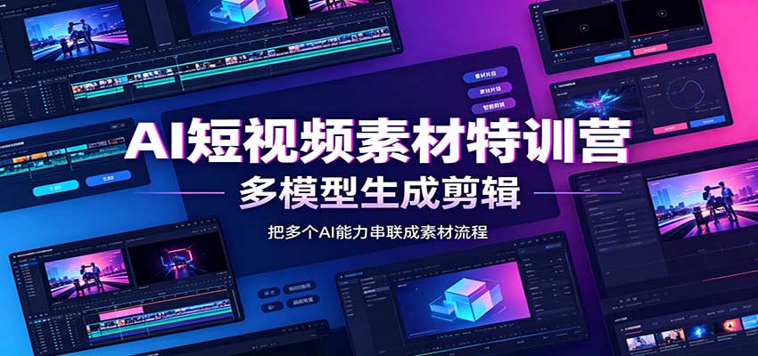 AI短视频素材特训营：Codex本地部署实操，多模型生成剪辑，爆量素材挖掘教学-孔明聊项目