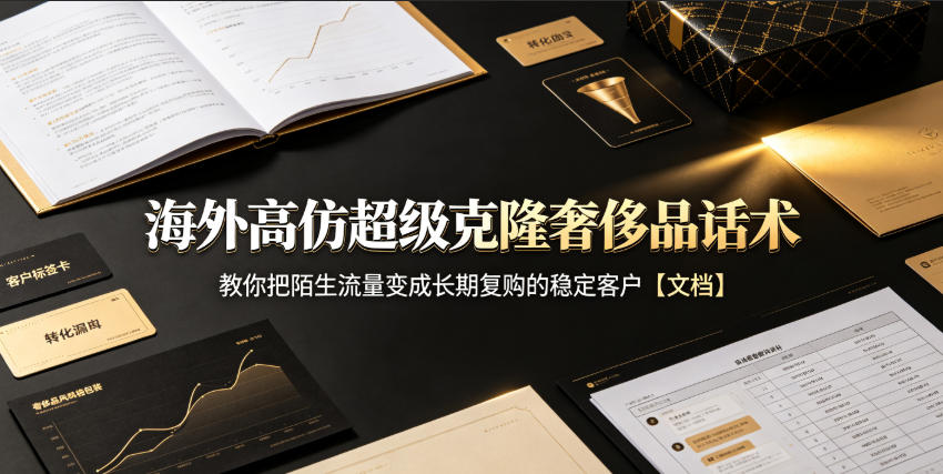 海外高仿超级克隆奢侈品话术，教你把陌生流量变成长期复购的稳定客户【文档】-孔明聊项目