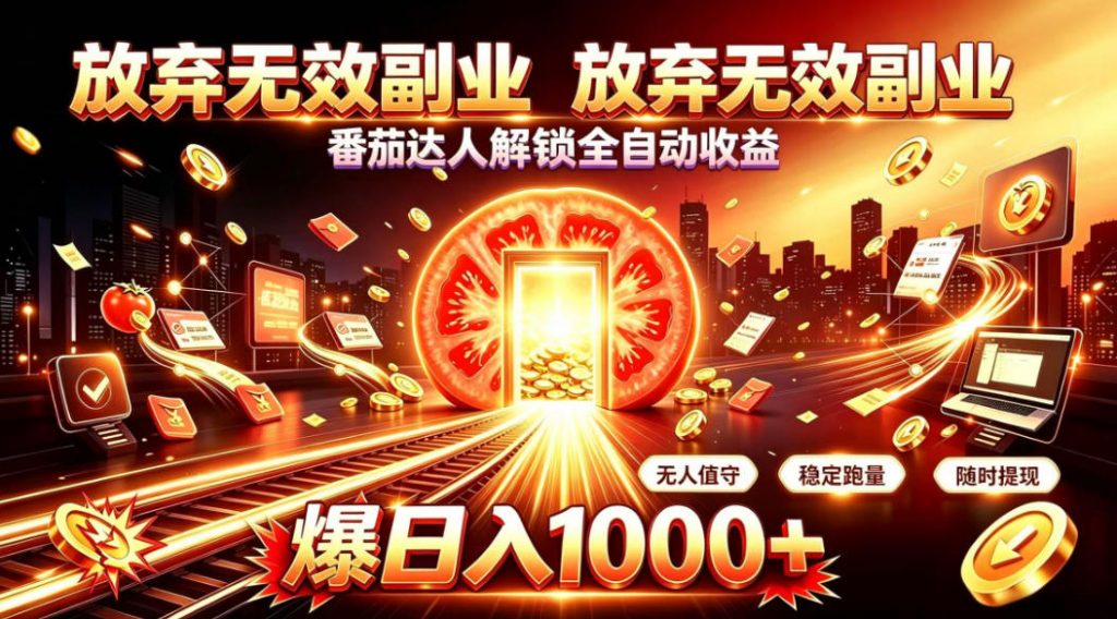 放弃无效副业，番茄达人解锁全自动收益，日入1k+，门槛最低的线上轻资产项目【揭秘】-孔明聊项目