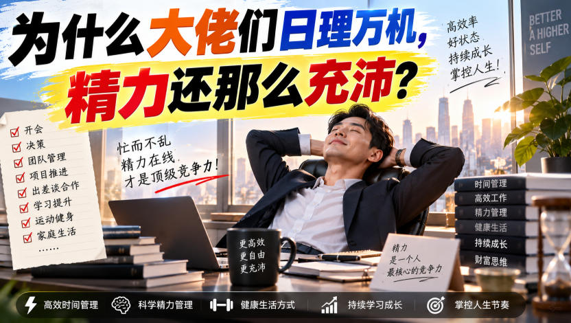 付费文章：为什么大佬们日理万机，精力还那么充沛？-孔明聊项目