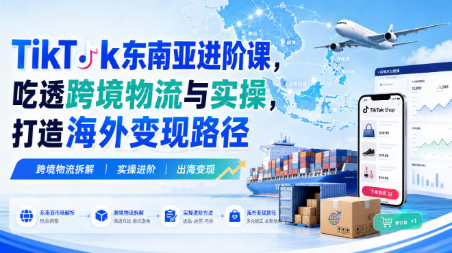 TikTok东南亚进阶课，吃透跨境物流与实操，打造海外变现路径-孔明聊项目