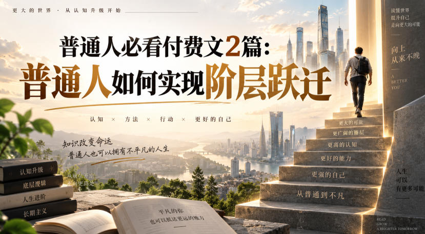 普通人必看付费文2篇：普通人如何实现阶层跃迁-孔明聊项目