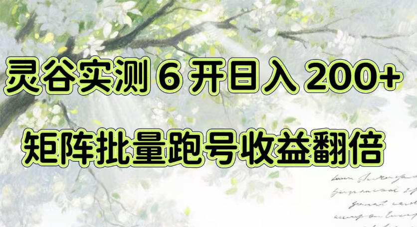 一台电脑就能做！灵谷实测6开日入200+，矩阵批量跑号收益翻倍【揭秘】-孔明聊项目