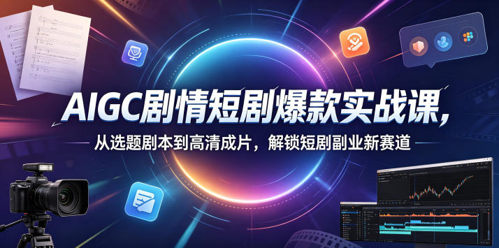AIGC剧情短剧爆款实战课，从选题剧本到高清成片，解锁短剧副业新赛道(更新0906)-孔明聊项目