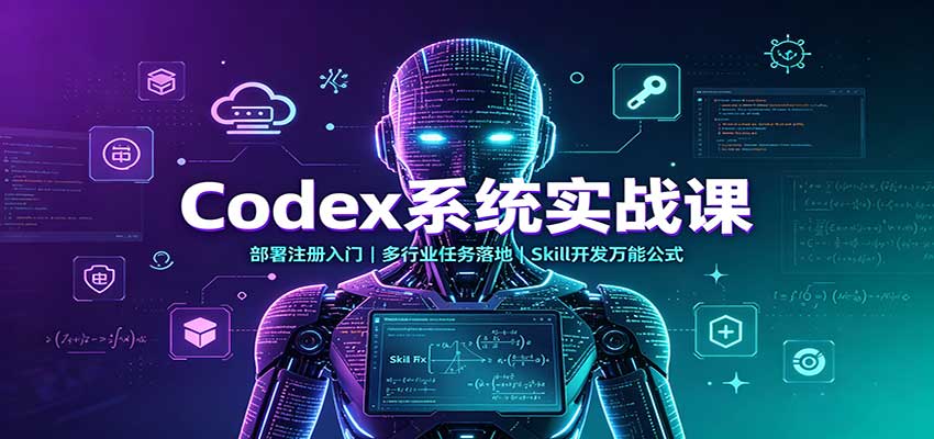 Codex系统实战课：部署注册入门，多行业任务落地，Skill开发万能公式-孔明聊项目