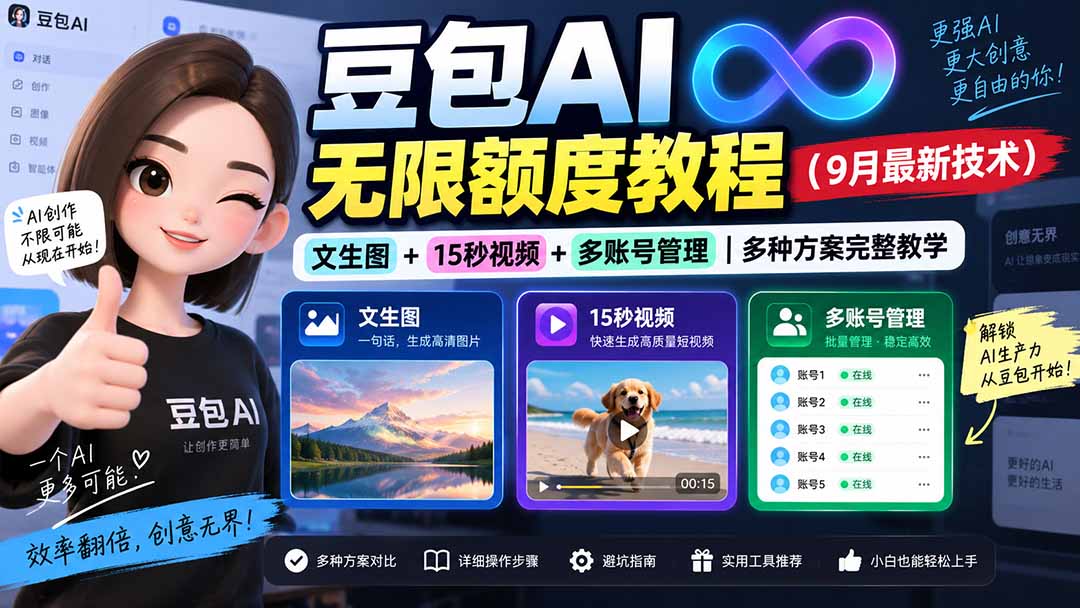 豆包AI无限额度教程(9月最新技术-孔明聊项目
