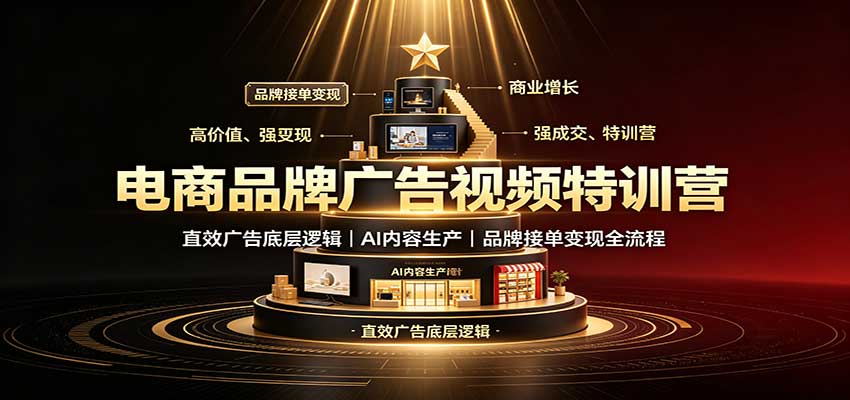 电商品牌广告视频特训：直效广告底层逻辑，AI内容生产，品牌接单变现全流程-孔明聊项目