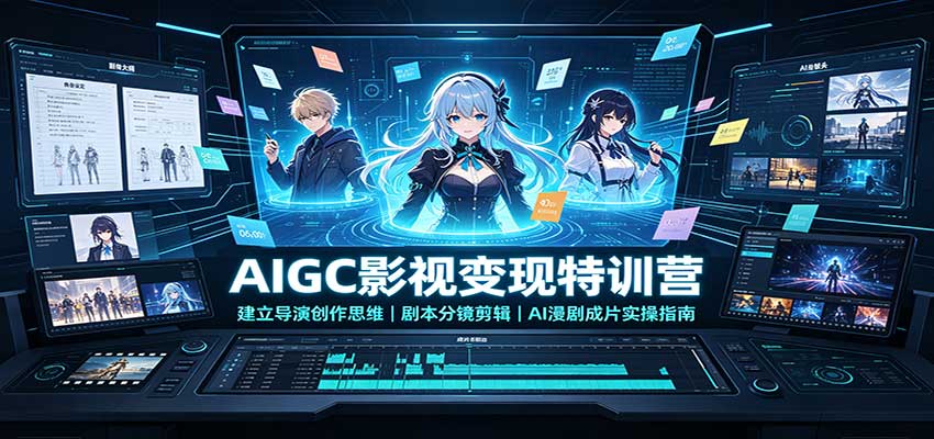 AIGC影视变现特训营：建立导演创作思维，剧本分镜剪辑，AI漫剧成片实操指南-孔明聊项目