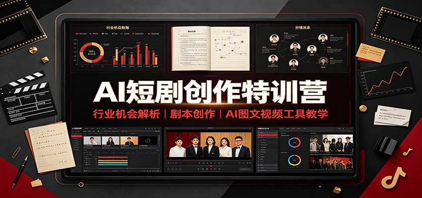AI短剧创作特训营：行业机会解析，剧本创作，AI图文视频工具教学(文字版)-孔明聊项目