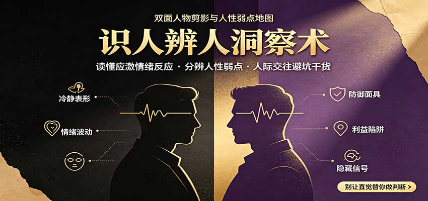 识人辨人终极心法：读懂应激情绪反应，分辨人性弱点，人际交往避坑干货-孔明聊项目