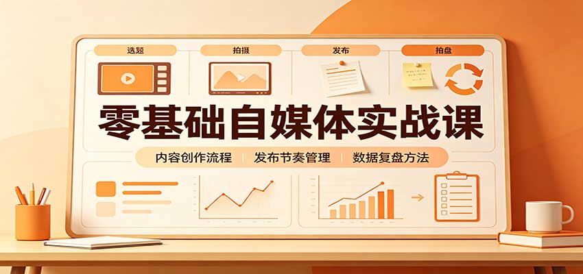 零基础自媒体实战课：赛道人设冷启动，内容创作复盘，公私域商业闭环-孔明聊项目