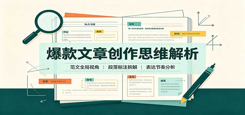 爆款文章创作思维解析：全局视角拆解范文，梳理行文逻辑，搭配真实拆文实操案例-孔明聊项目