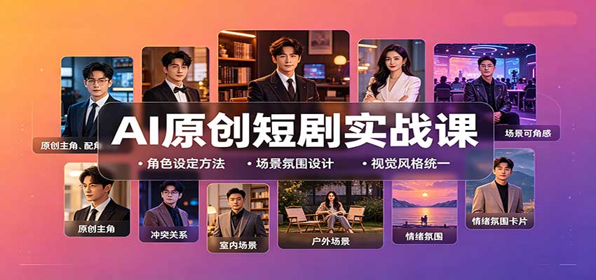 AI原创短剧实战课：从零搭建短剧创作全流程，批量产出可上线剧本-孔明聊项目