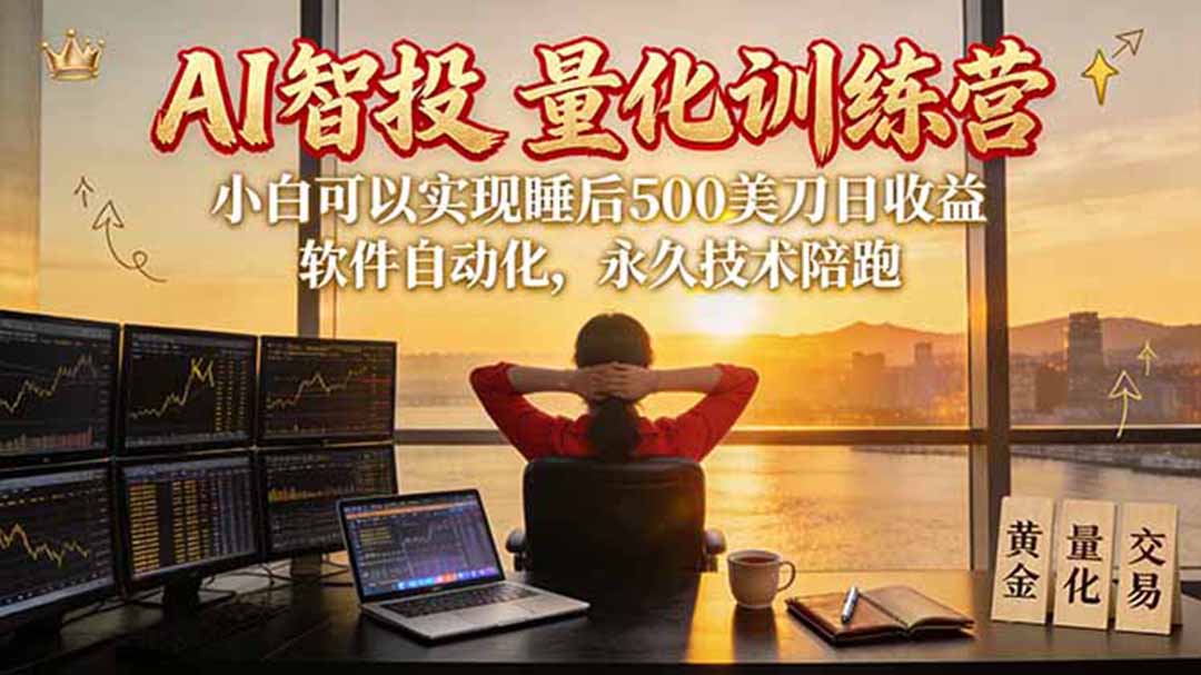 AI智投EA量化训练营【第三期】，多策略智投+防爆技术+趋势分析 ，轻松上手，矩阵放大，长期稳定。-孔明聊项目
