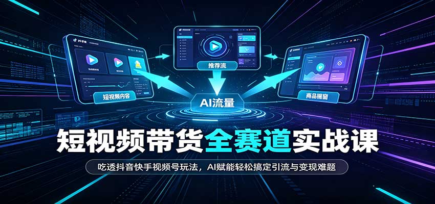短视频带货全赛道：吃透抖音快手视频号玩法，AI赋能轻松搞定引流与变现难题-孔明聊项目