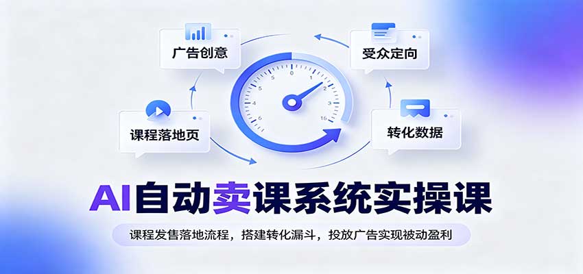 AI自动卖课系统实操课：课程发售落地流程，搭建转化漏斗，投放广告实现被动盈利-孔明聊项目