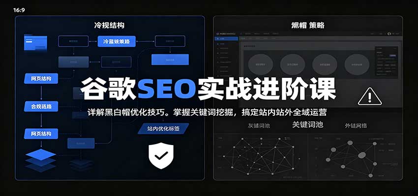 2026谷歌SEO实战进阶课：详解黑白帽优化技巧，掌握关键词挖掘，搞定站内站外全域运营-孔明聊项目