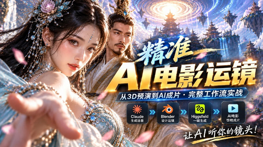 AI视频终于能精准运镜了！Claude+Blender+Higgsfield免费插件实测-孔明聊项目