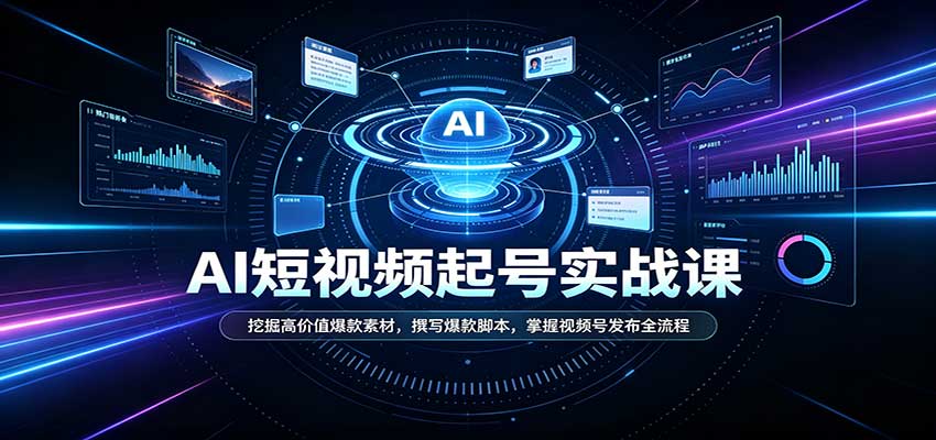 短视频AI起号实战课：挖掘高价值爆款素材，撰写爆款脚本，掌握视频号发布全流程-孔明聊项目