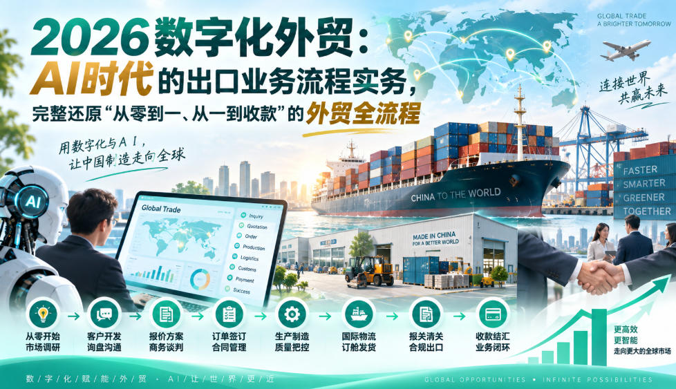 2026数字化外贸：AI时代的出口业务流程实务，完整还原”从零到一、从一到收款”的外贸全流程-孔明聊项目
