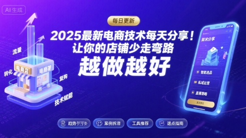 2025-2026最新电商技术每天分享，让你的店铺少走弯路，越做越好(更新26年09月)-孔明聊项目