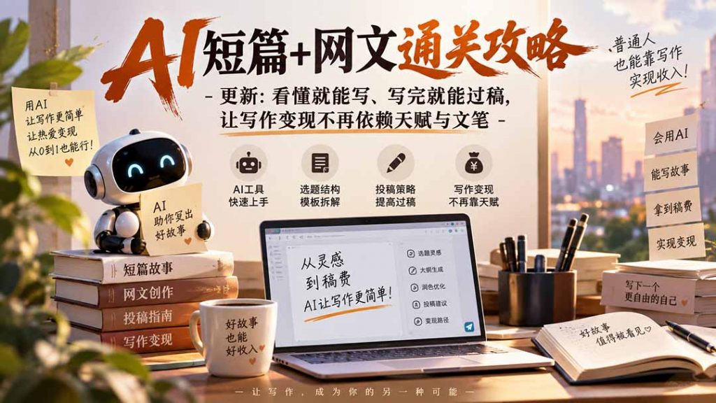 AI短篇+网文通关攻略-更新0921：看懂就能写、写完就能过稿，让写作变现不再依赖天赋与文笔-孔明聊项目
