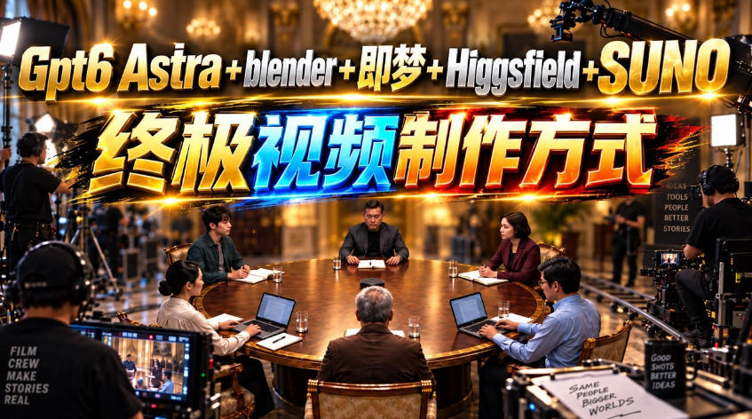 GPT-6 Astra+Blender+即梦+Higgsfield+Suno=终极视频制作方式!-孔明聊项目