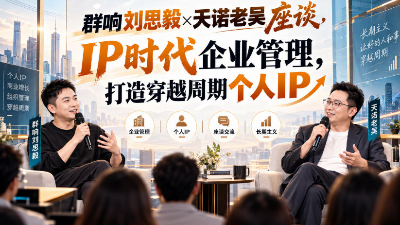 群响刘思毅×天诺老吴座谈，IP时代企业管理，打造穿越周期个人IP-孔明聊项目