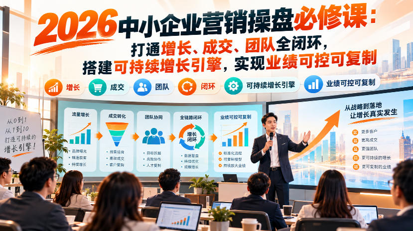 2026中小企业营销操盘必修课：打通增长、成交、团队全闭环，搭建可持续增长引擎，实现业绩可控可复制-孔明聊项目