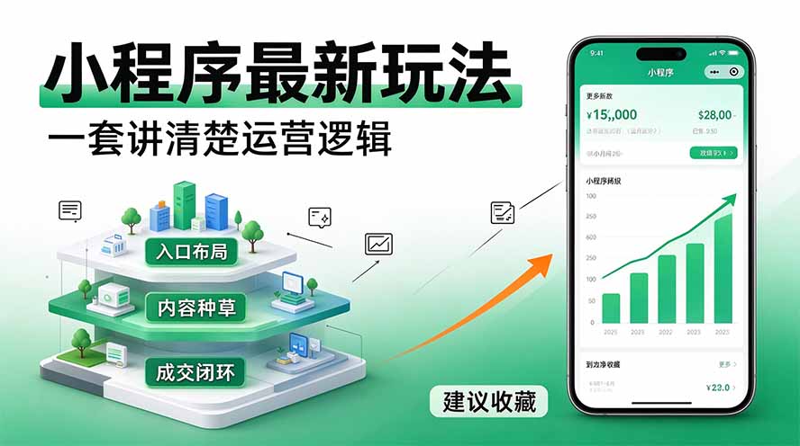 微信小程序最新玩法   四种收益来源，单日收入400+-孔明聊项目