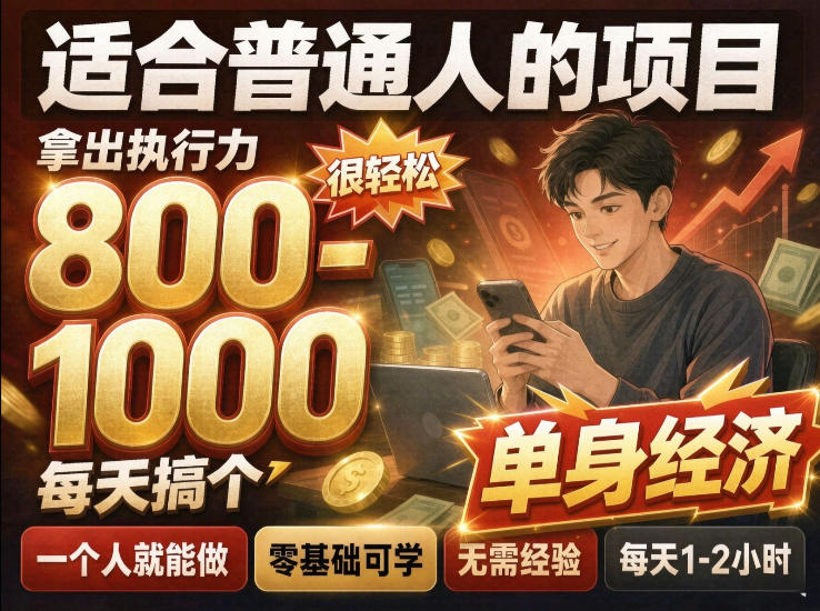 单身交友社群，普通人拿出执行力一个人每天搞个800-1k很轻松，普通人随时入局，无需经验【揭秘】-孔明聊项目