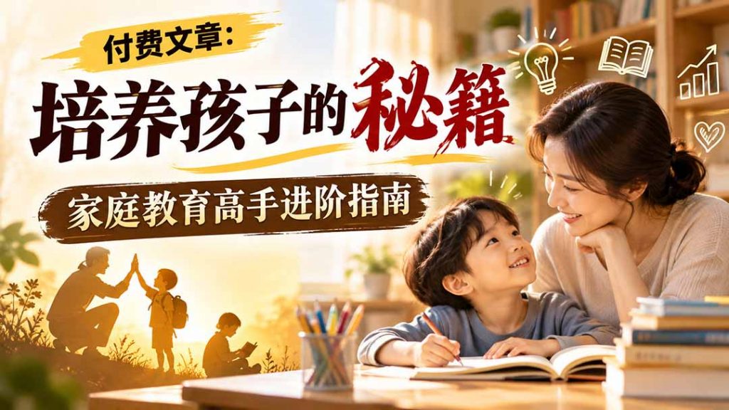 付费文章：培养孩子的秘籍，家庭教育高手进阶指南-孔明聊项目