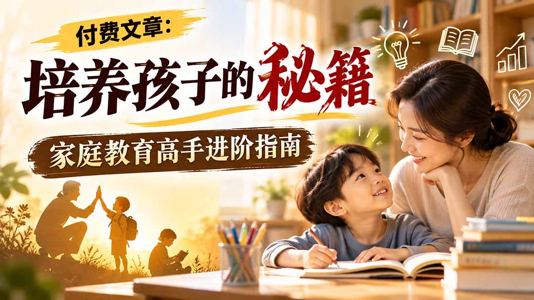 付费文章：培养孩子的秘籍，家庭教育高手进阶指南-孔明聊项目