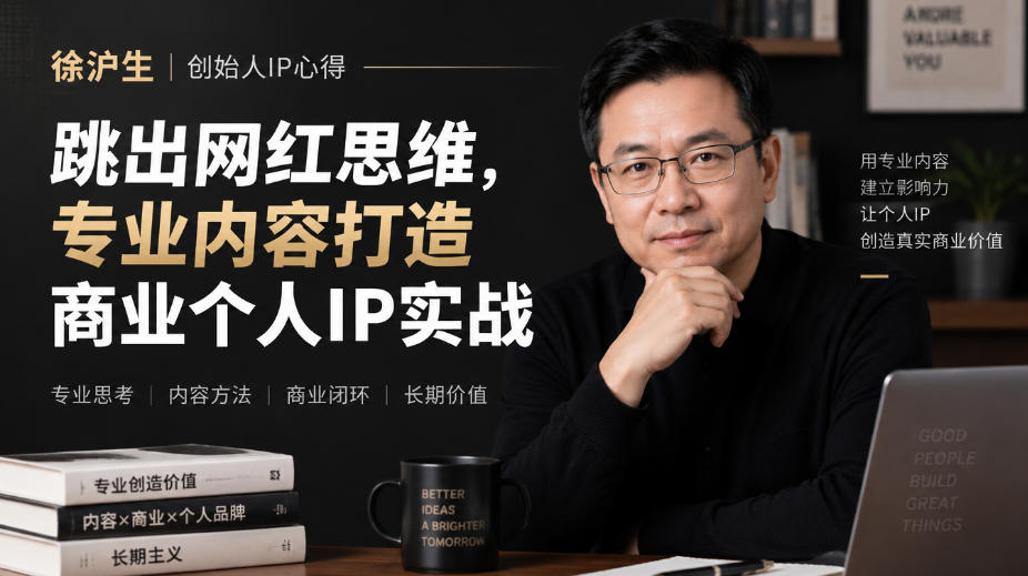 徐沪生创始人IP心得｜跳出网红思维，专业内容打造商业个人IP实战【文档】-孔明聊项目