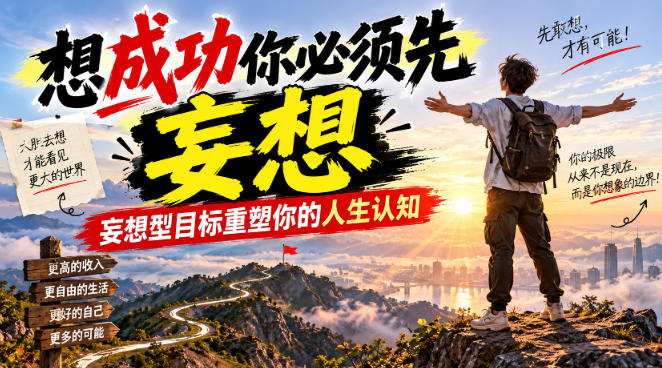付费文章：想成功你必须先妄想，妄想型目标重塑你的人生认知-孔明聊项目