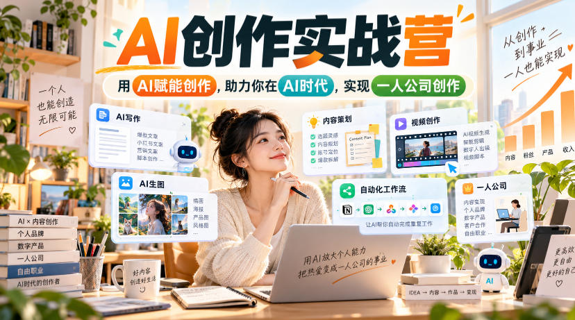 AI创作实战营，用AI赋能创作，助力你在AI时代，实现一人公司创作(更新)-孔明聊项目