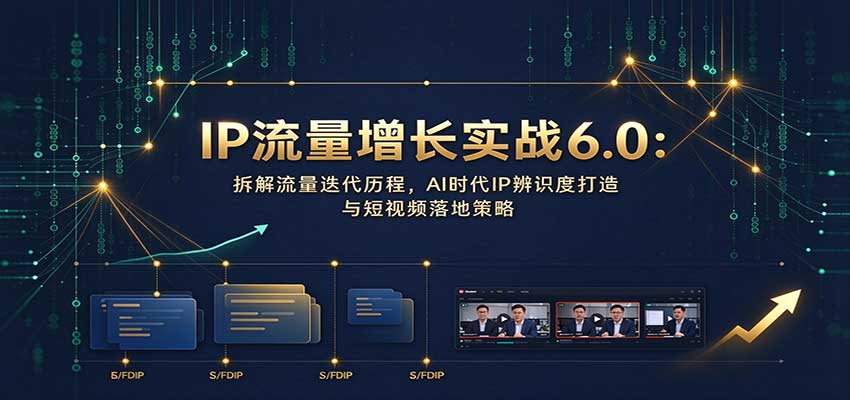 IP流量增长实战6.0：拆解流量迭代历程，AI时代IP辨识度打造与短视频落地策略-孔明聊项目