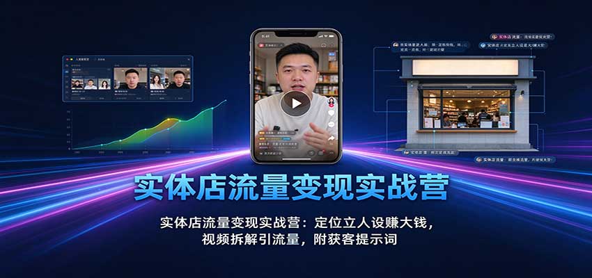实体店流量变现实战营：定位立人设赚大钱，视频拆解引流量，附获客提示词-孔明聊项目