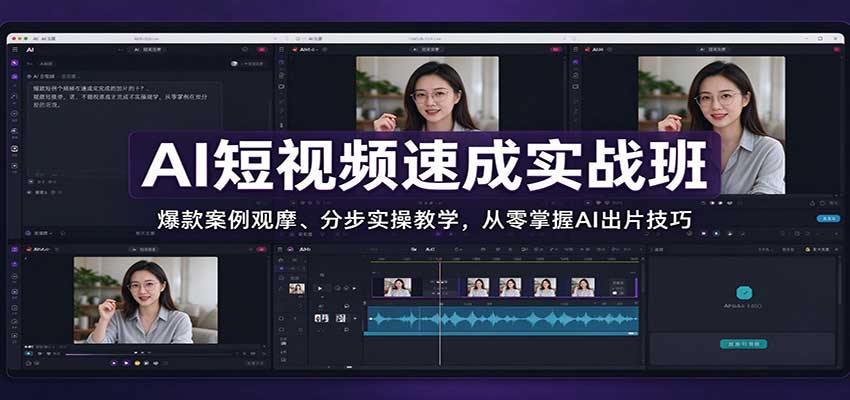 AI短视频速成实战班：爆款案例观摩、分步实操教学，从零掌握AI出片技巧-孔明聊项目