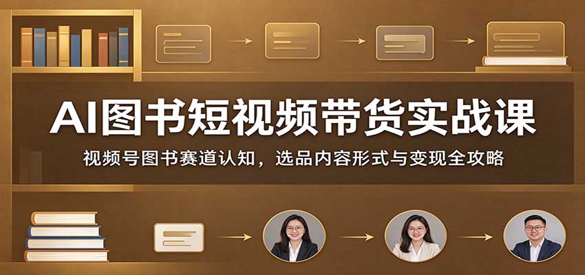 AI图书短视频带货实战课：视频号图书赛道认知，选品内容形式与变现全攻略-孔明聊项目