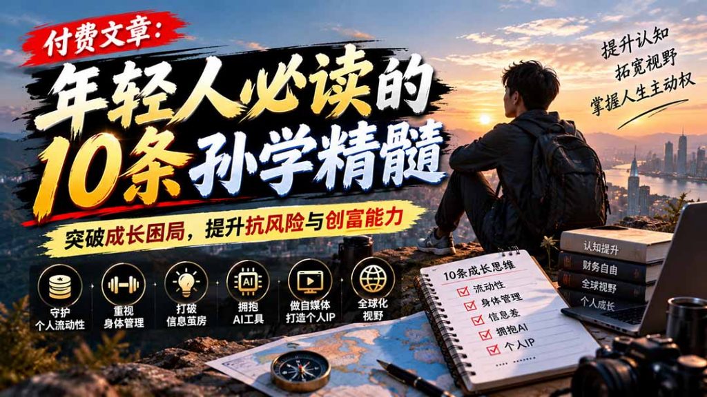 付费文章：年轻人必读的10条孙学精髓，突破成长困局，提升抗风险与创富能力-孔明聊项目